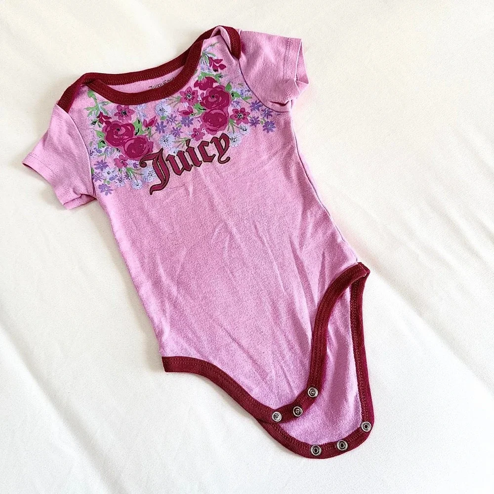 Y2K Juicy Couture size 18M pink baby bodysuit